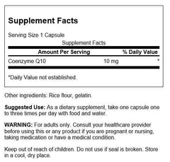 Close-up of Swanson CoQ10 Mini Cap 10 mg capsule