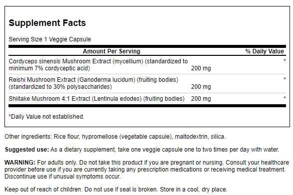 Swanson Cordyceps Complex 60 Veg Capsules bottle with label and capsules