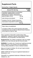 Close-up of Swanson probiotic blend with cranberry extract and prebiotics