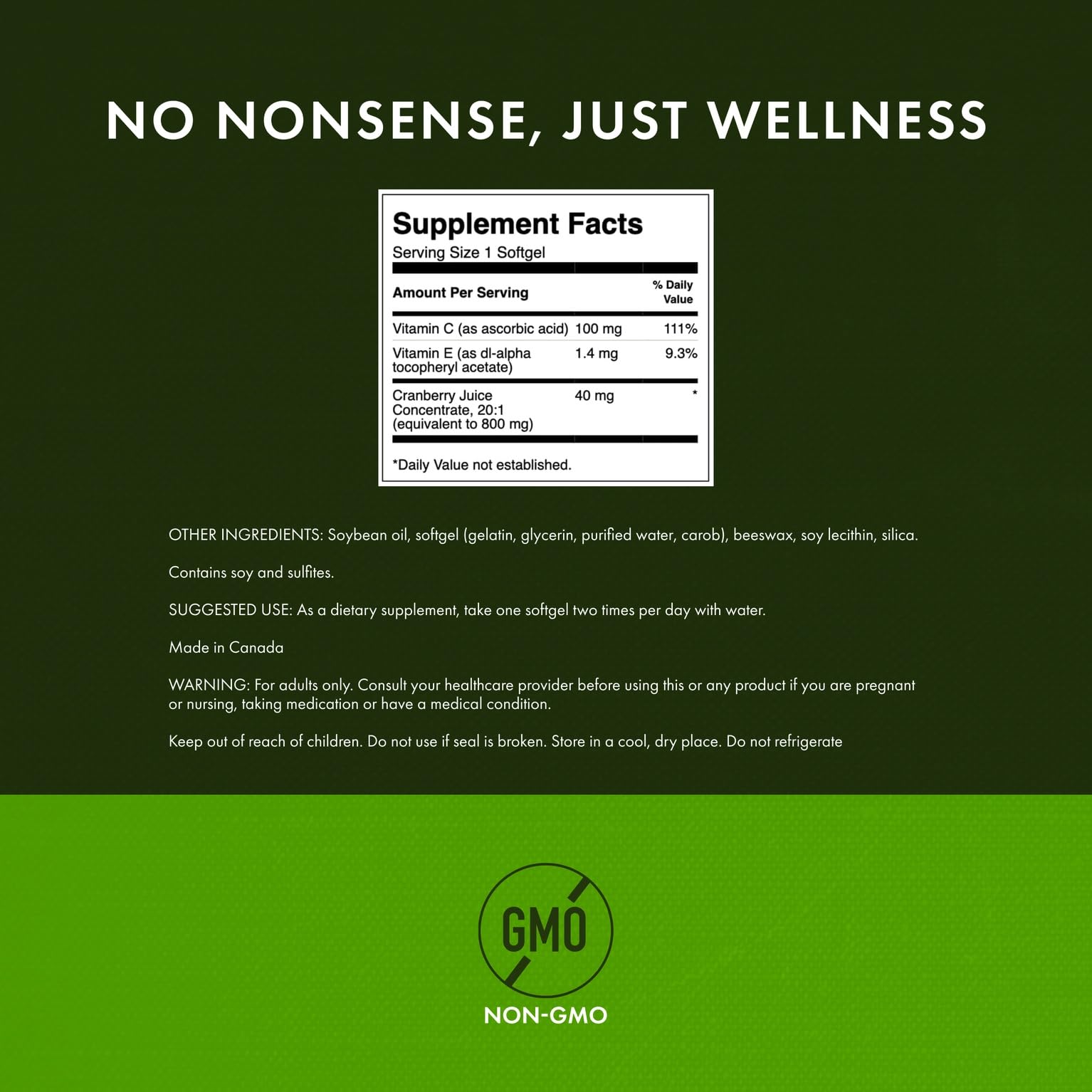 Close-up of Swanson Cranberry softgels