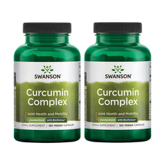 Front view of Swanson Curcumin Complex 2-pack veggie capsules