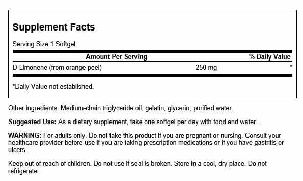 Close-up of D-Limonene capsules