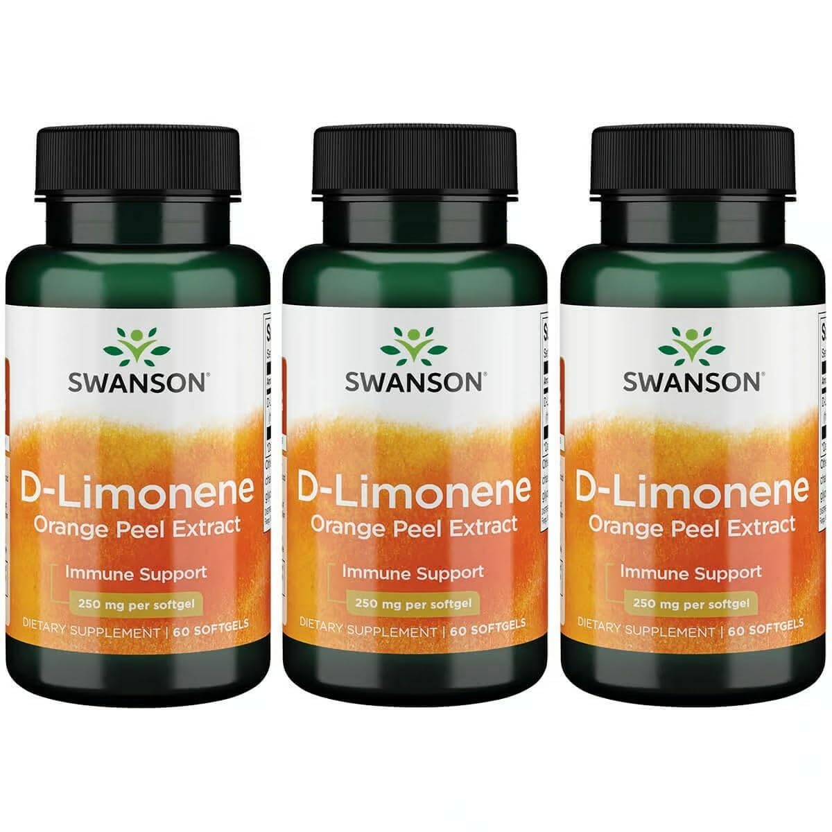 Swanson D-Limonene Orange Peel Extract bottle with 60 capsules - 250 mg each