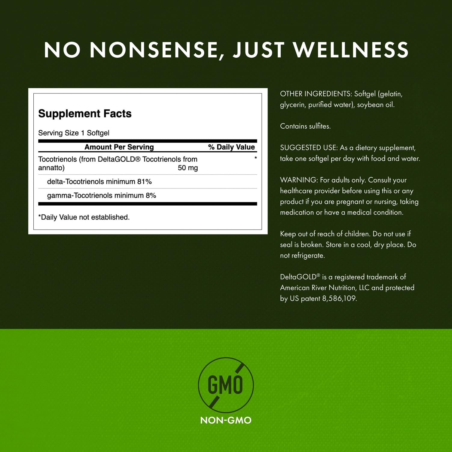 Softgels of Deltagold Tocotrienols capsules