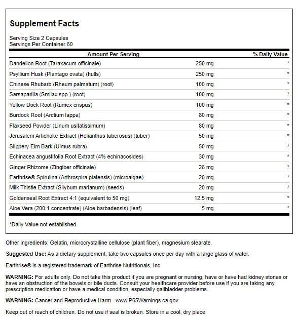 Detoxilean bottle label with product details