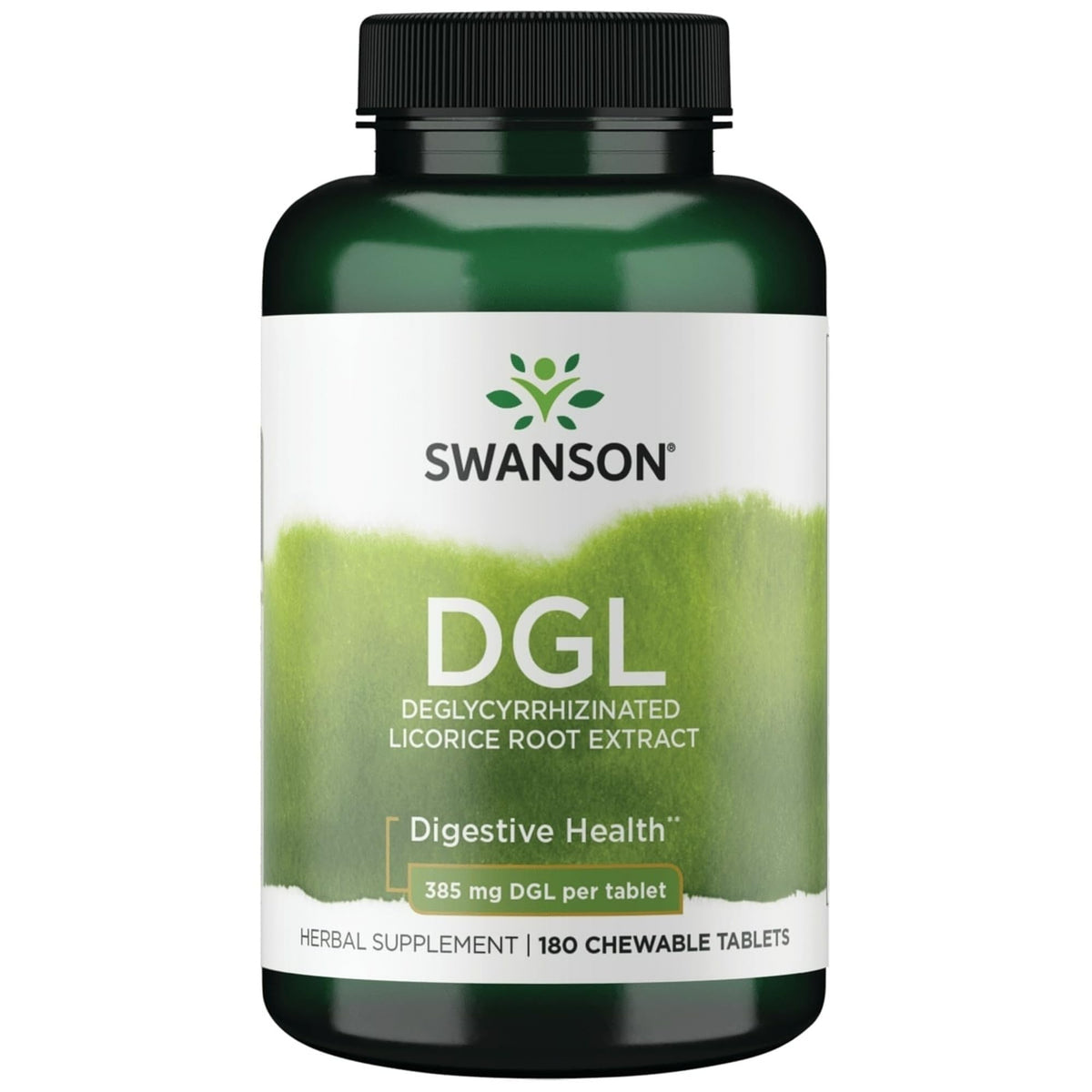 Swanson DGL Licorice chewables bottle label 385 mg 180 count