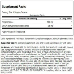 Close-up of Swanson DHEA and Pregnenolone Complex bottle