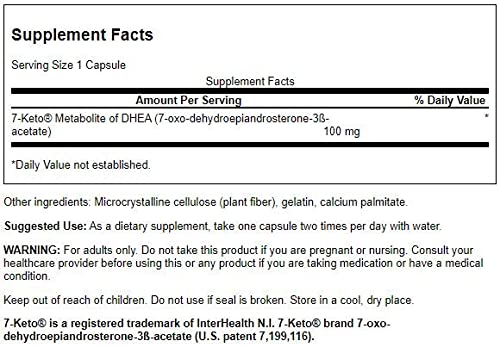 Swanson Diet 7-Keto DHEA 100 mg bottle side view