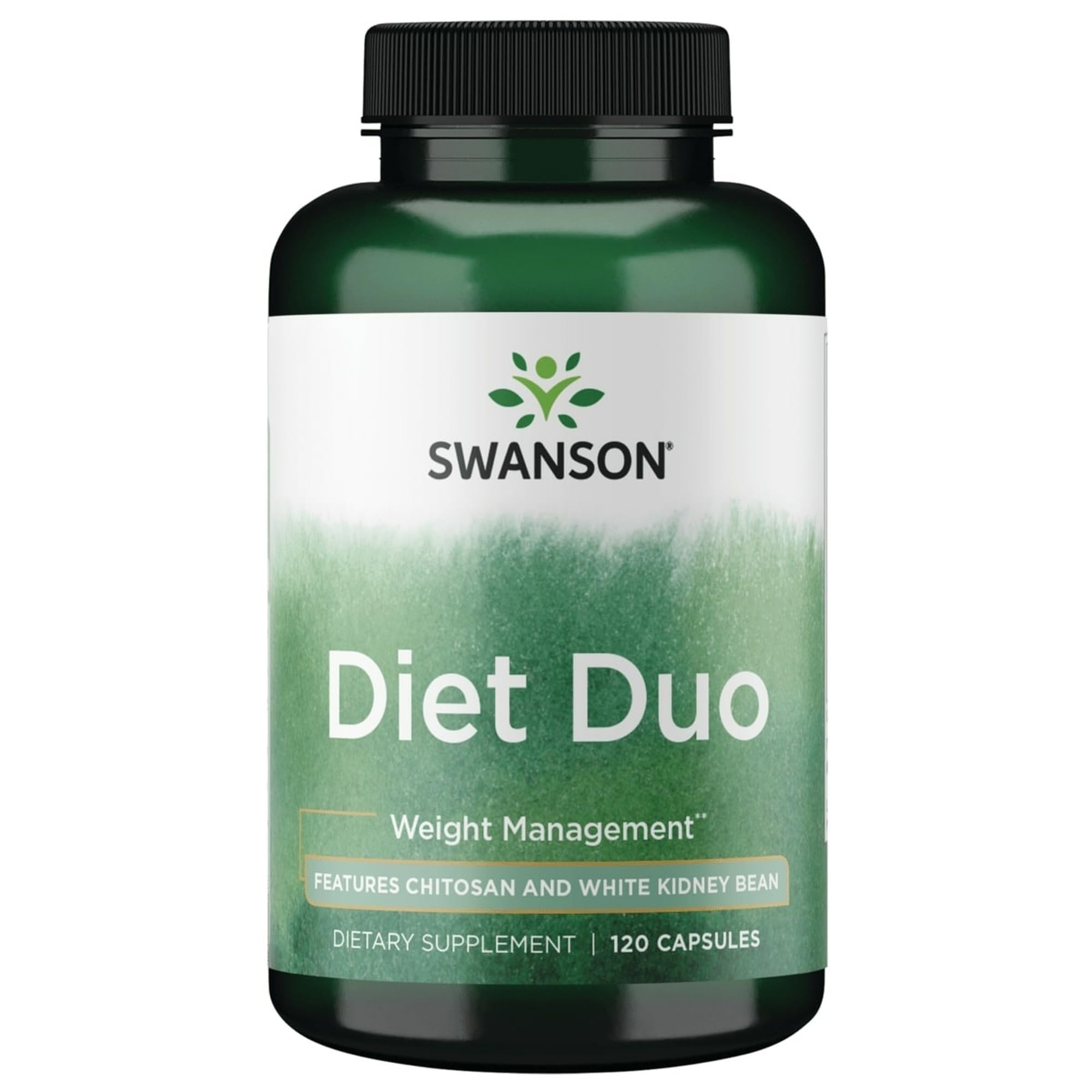 Swanson Diet Duo bottle front view highlighting convenient daily use for carb and fat management