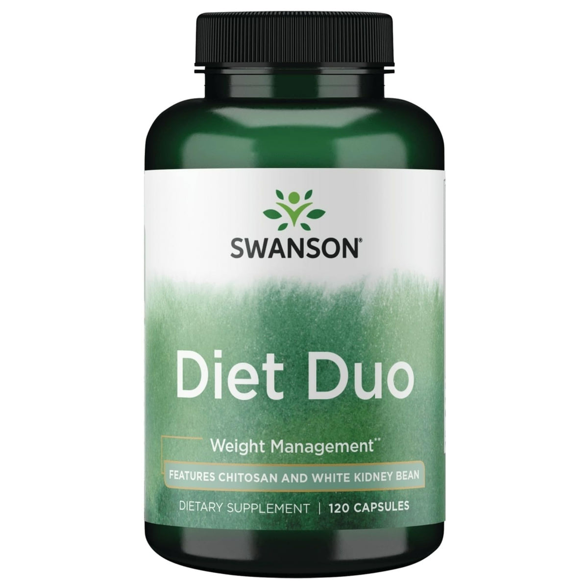 Swanson Diet Duo bottle front view highlighting convenient daily use for carb and fat management