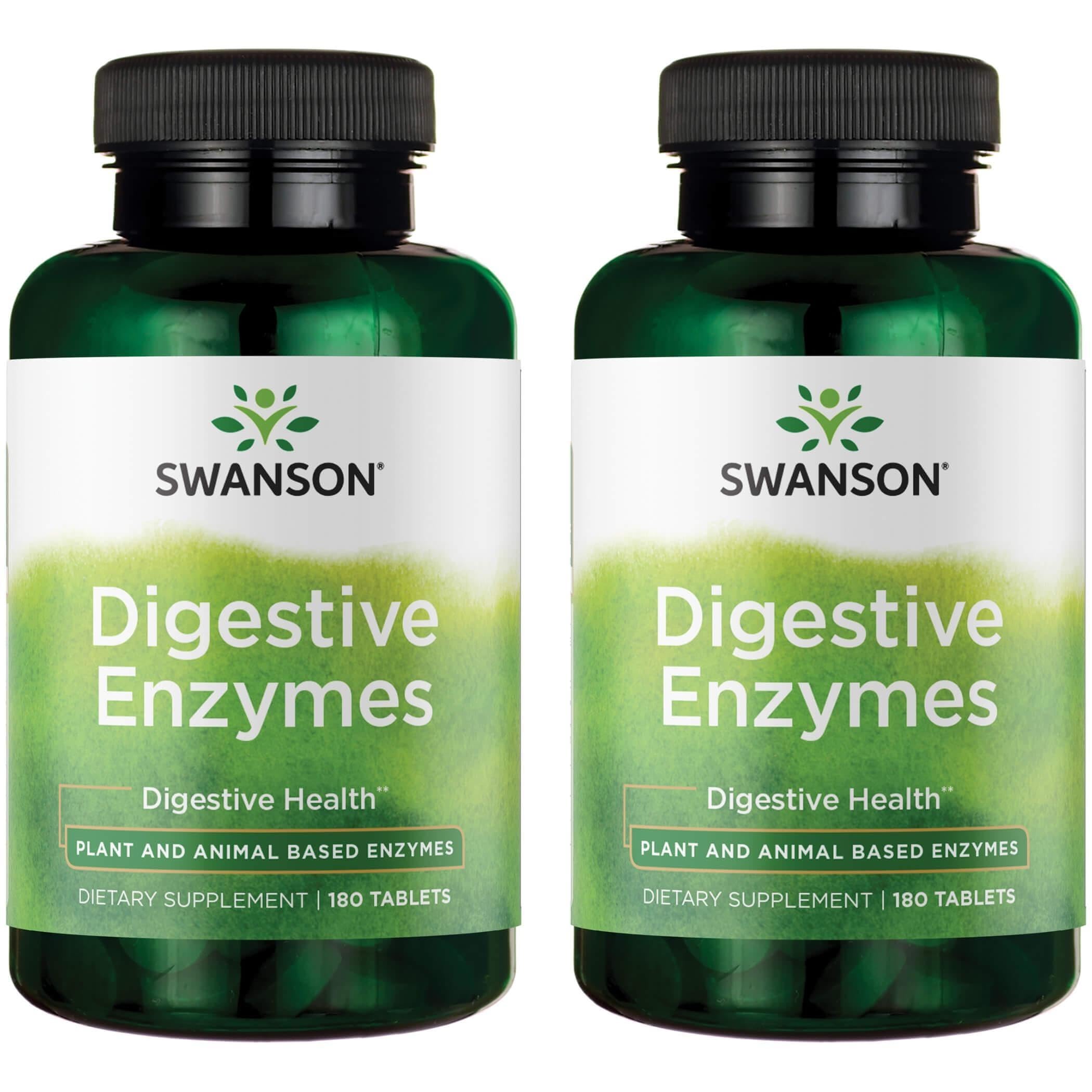 Bottle of Swanson Digestive Enzymes 180 Tabs (2 Pack)