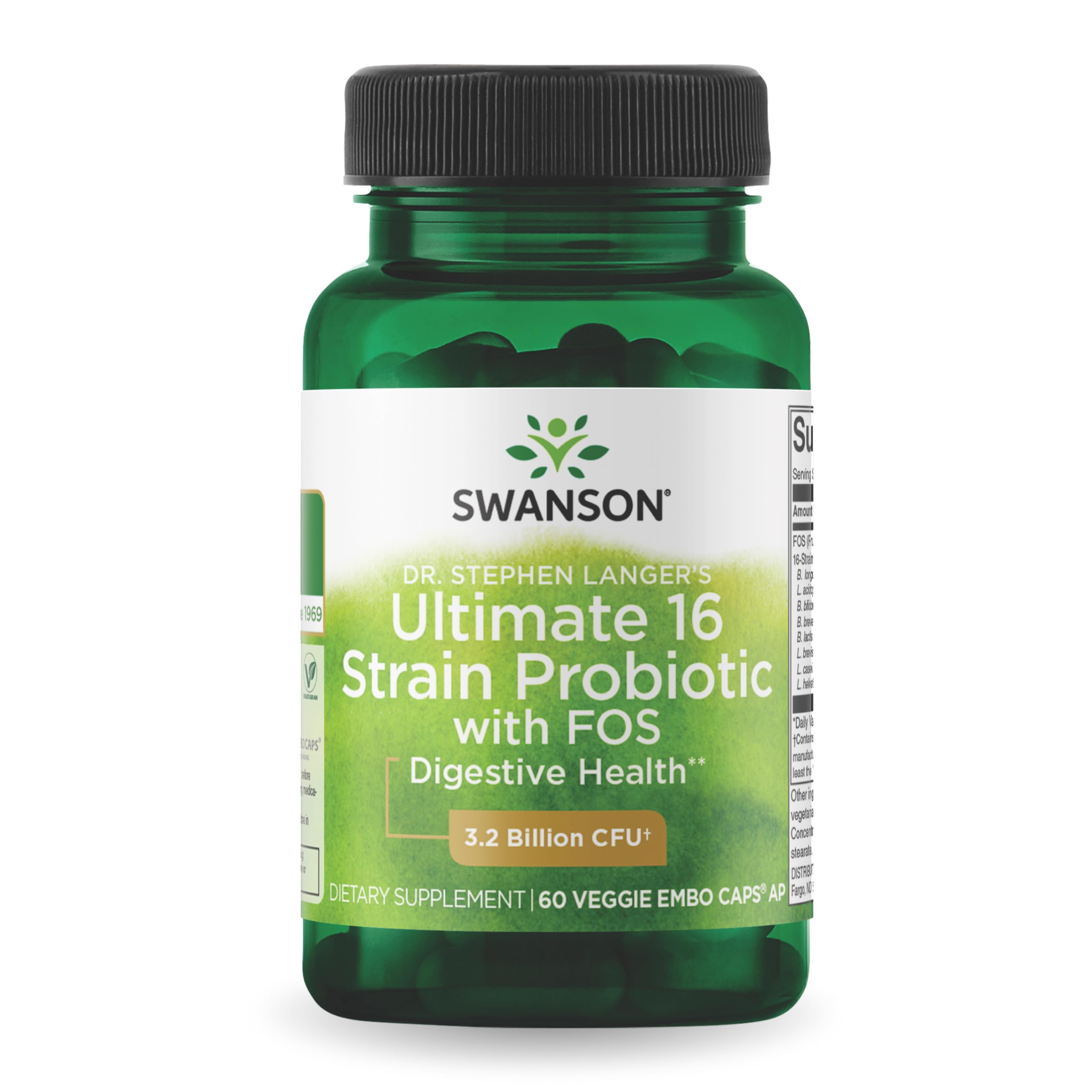 Swanson Dr. Stephen Langer probiotic bottle with 60 veggie capsules