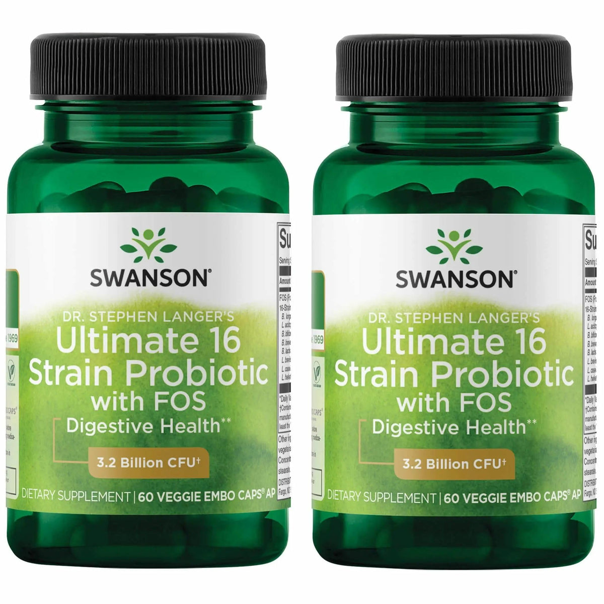Bottle label of Swanson Dr. Stephen Langer's 16-strain probiotic