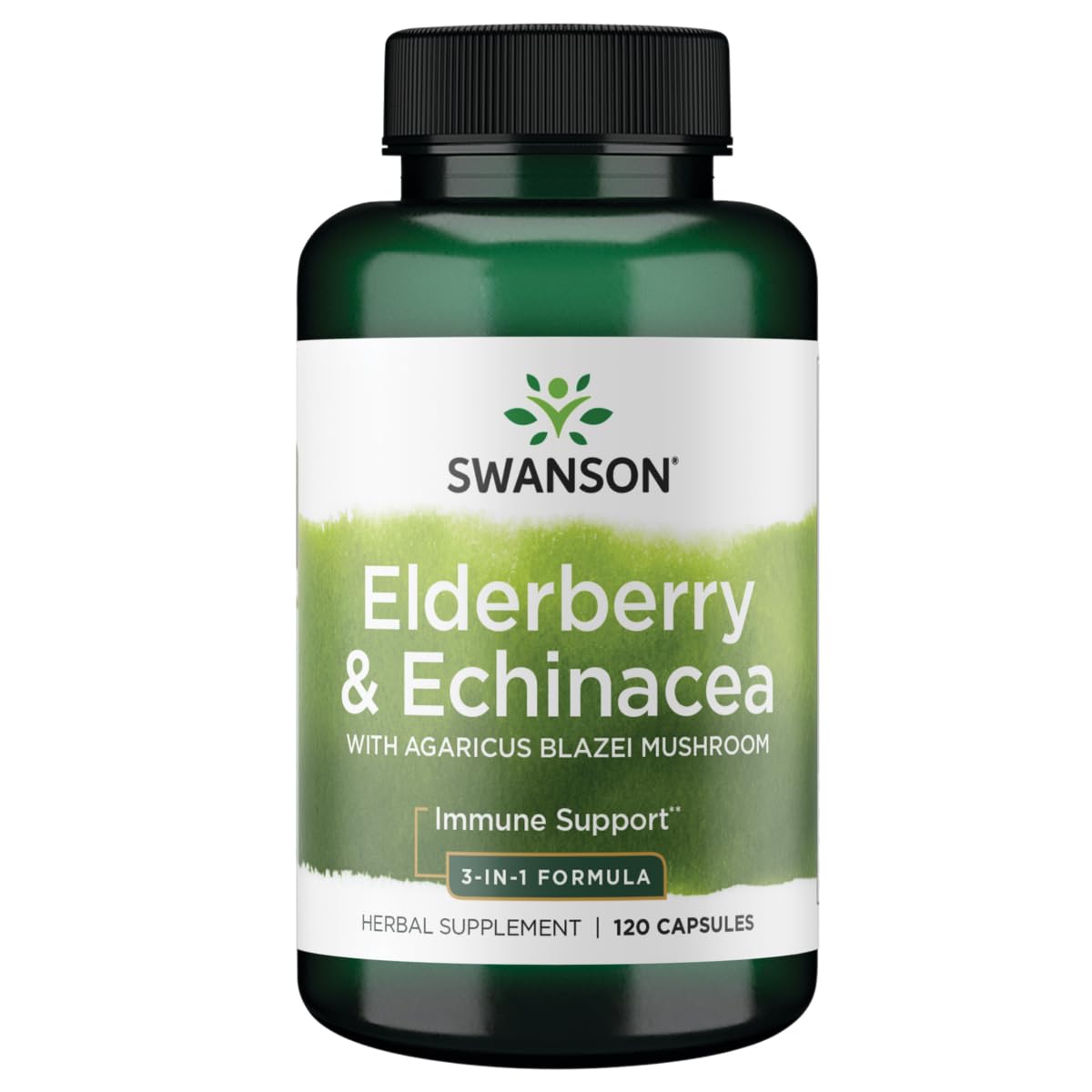 Swanson Elderberry Agaricus Echinacea Immune Support bottle label