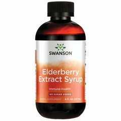 Front view of Swanson Elderberry Extract Syrup 8 oz bottle