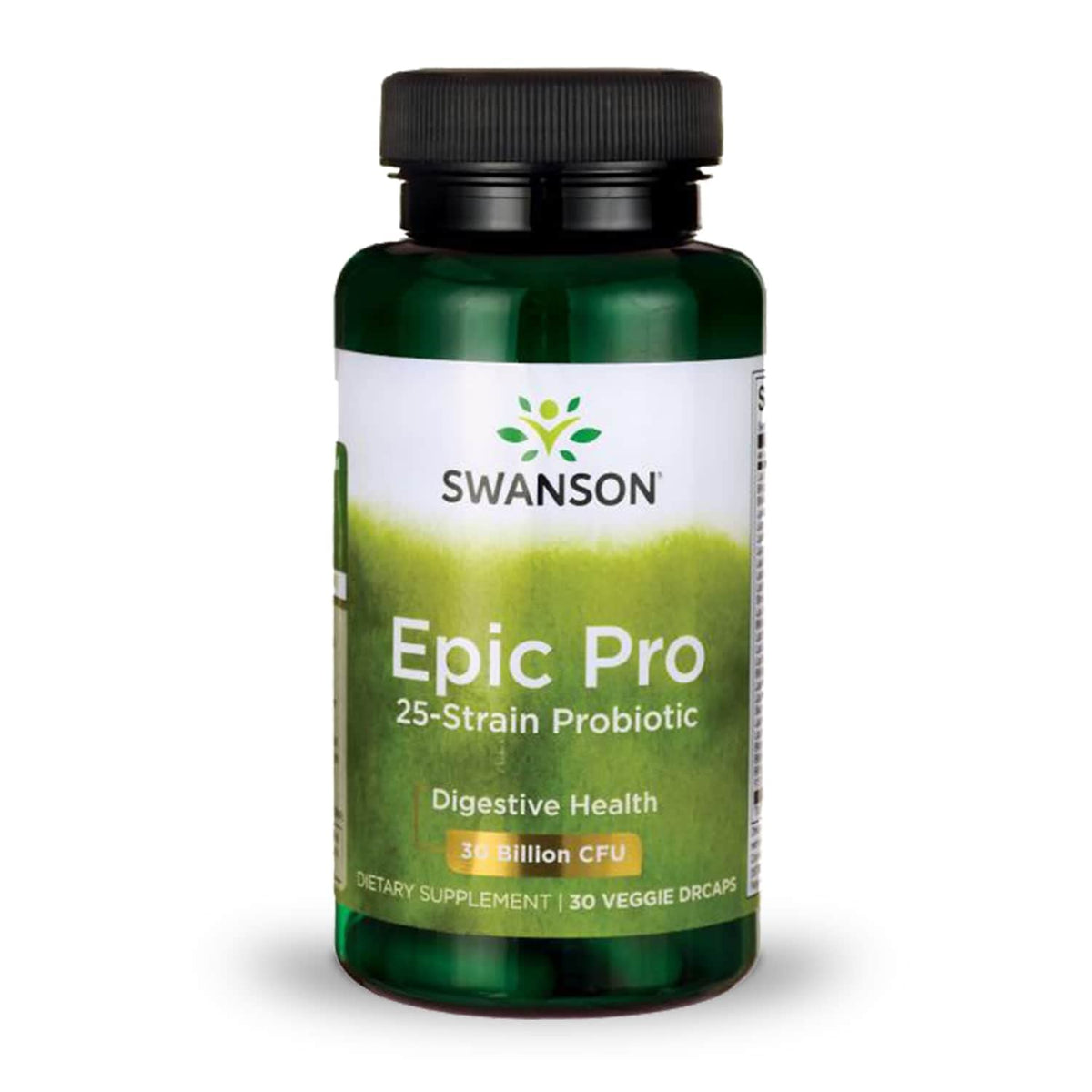 Swanson Epic-Pro 25-Strain Probiotic DRcaps Veggie Capsule bottle for digestive health and immune support
