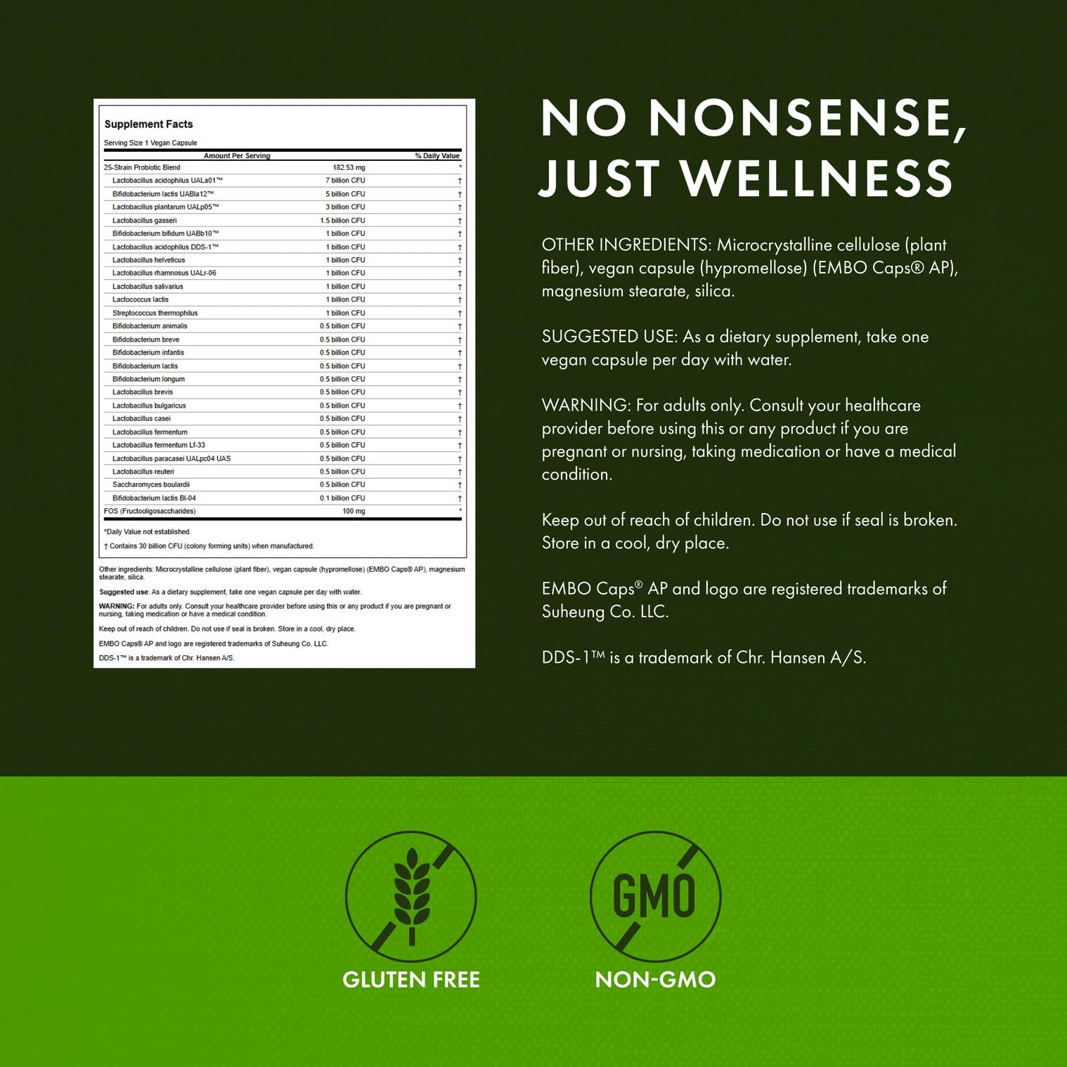 Swanson Epic-Pro label highlights 25 strains and 30B CFU