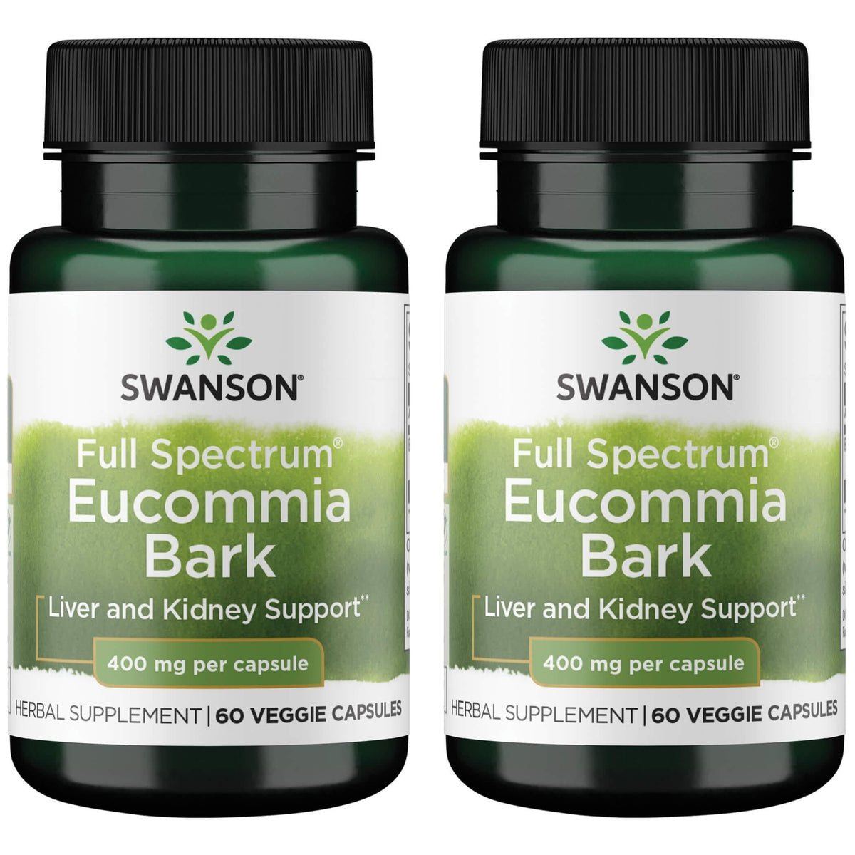 Swanson Full Spectrum Eucommia Bark 400 mg 60 Veg Caps (2 Pack) bottle product image