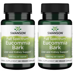Swanson Full Spectrum Eucommia Bark 400 mg 60 Veg Caps (2 Pack) bottle product image