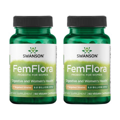 Swanson FemFlora feminine probiotic bottle on white background