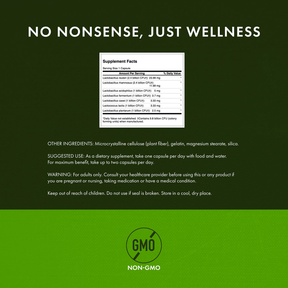 Swanson FemFlora label closeup showing ingredients and CFU