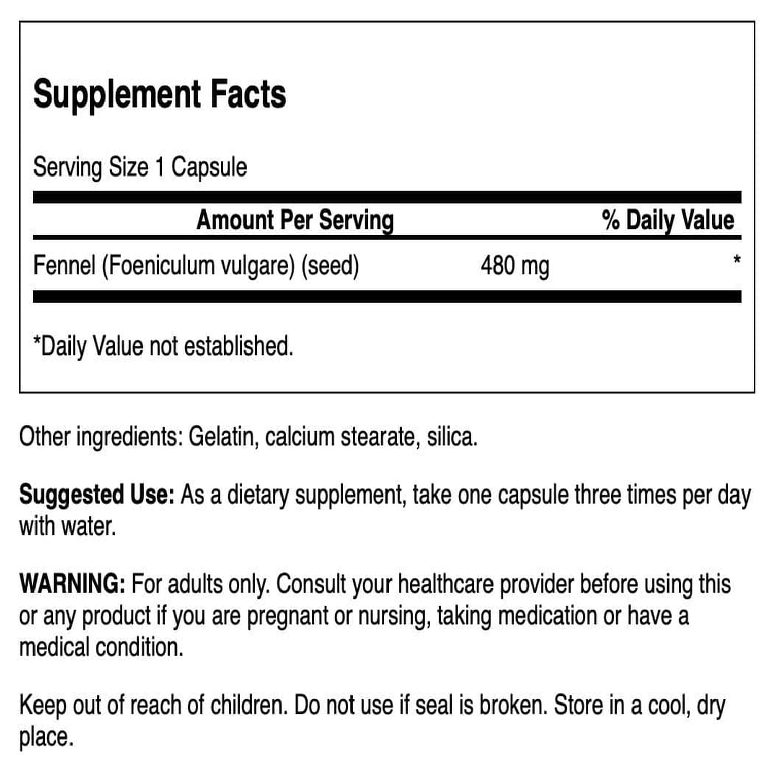 Close-up of fennel capsules