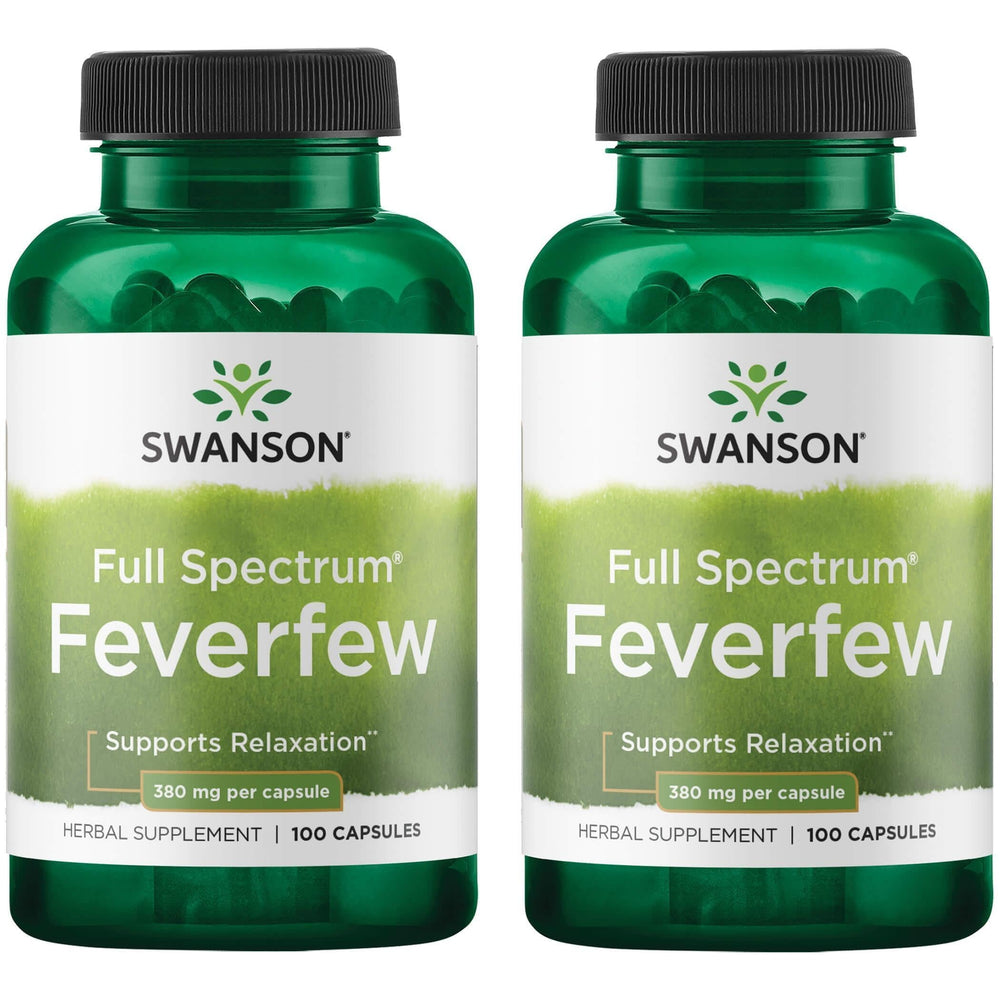 Swanson Feverfew 380 mg – 100 capsules (2 pack) bottle