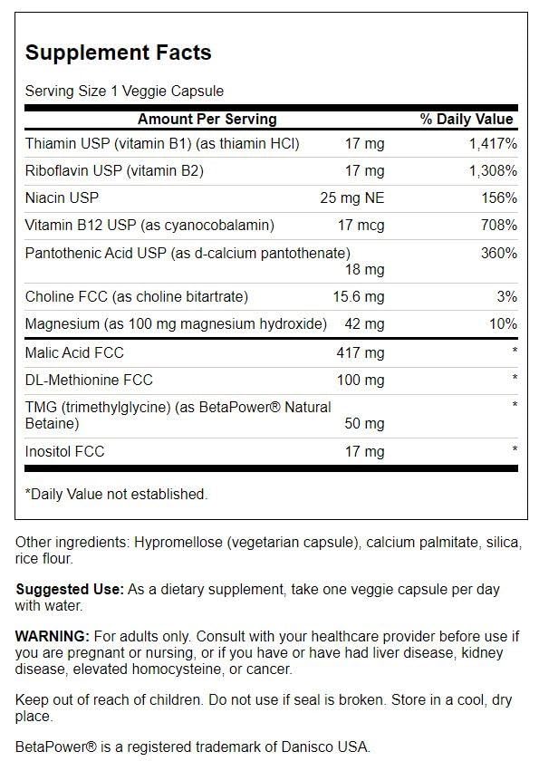 Close-up of Swanson Fibro Essentials 90 Veg Capsules label
