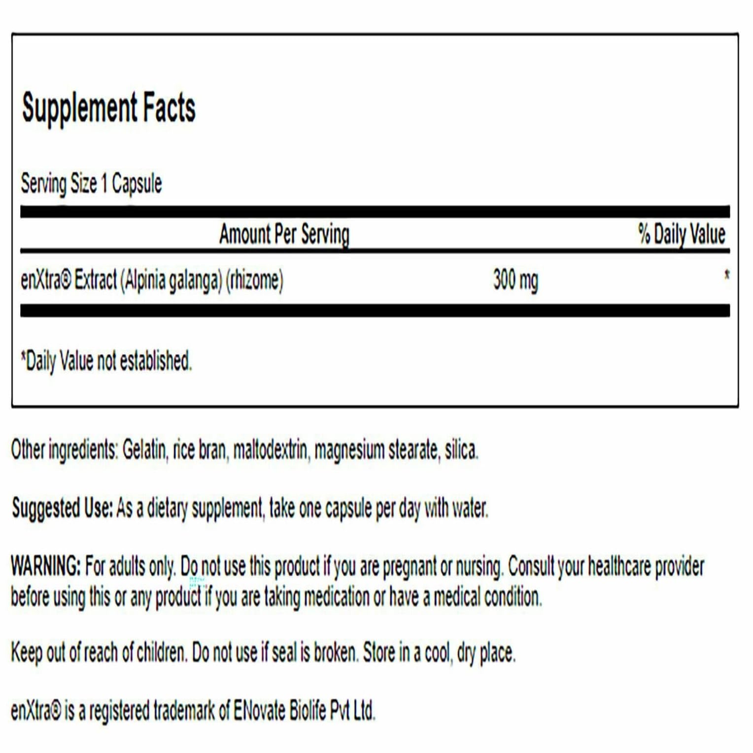 Close-up of bottle label showing caffeine-free formula