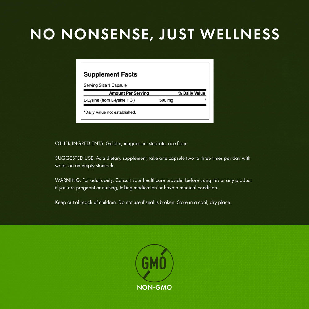 Swanson Free Form L-Lysine packaging