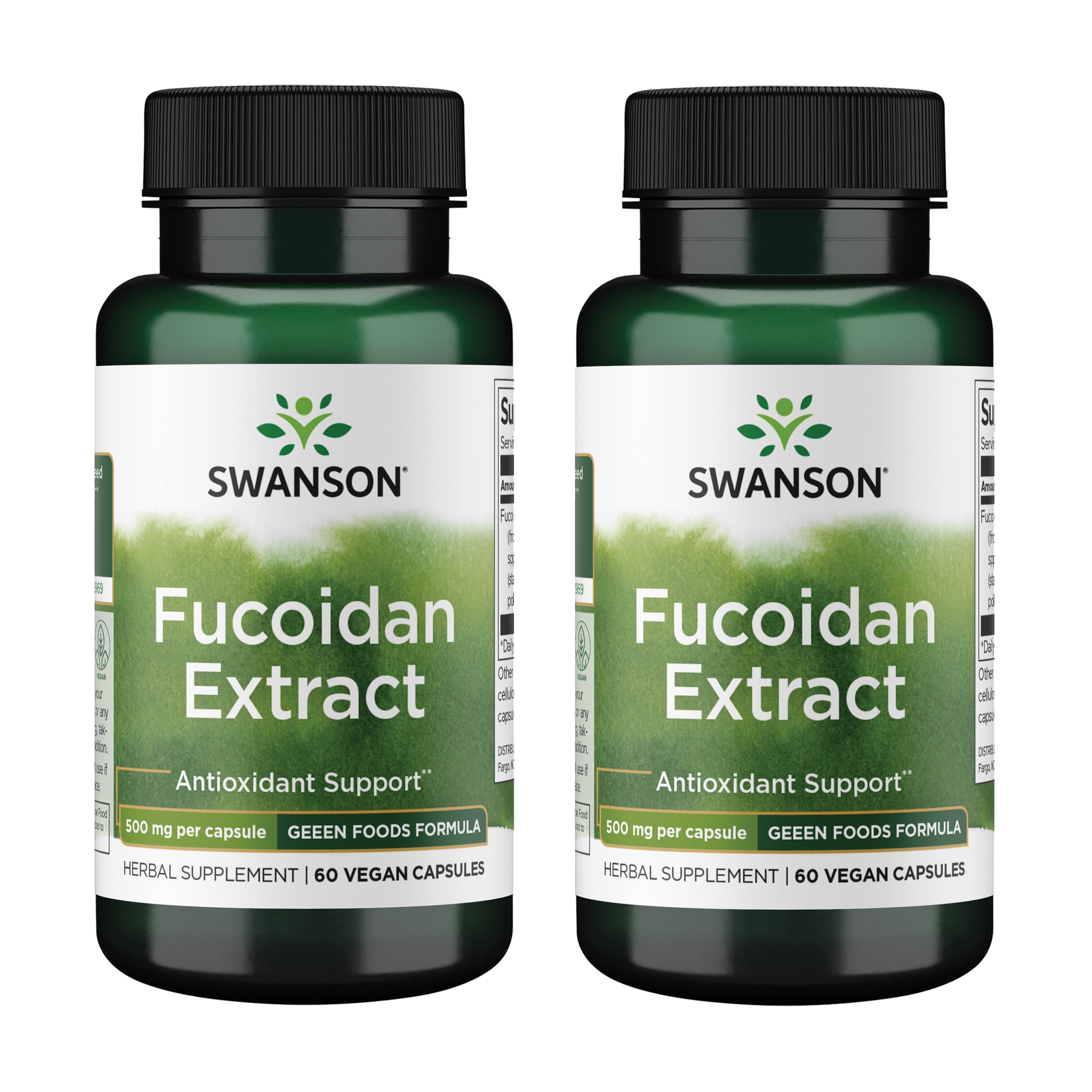 Front view of Swanson Fucoidan Extract 500mg bottle