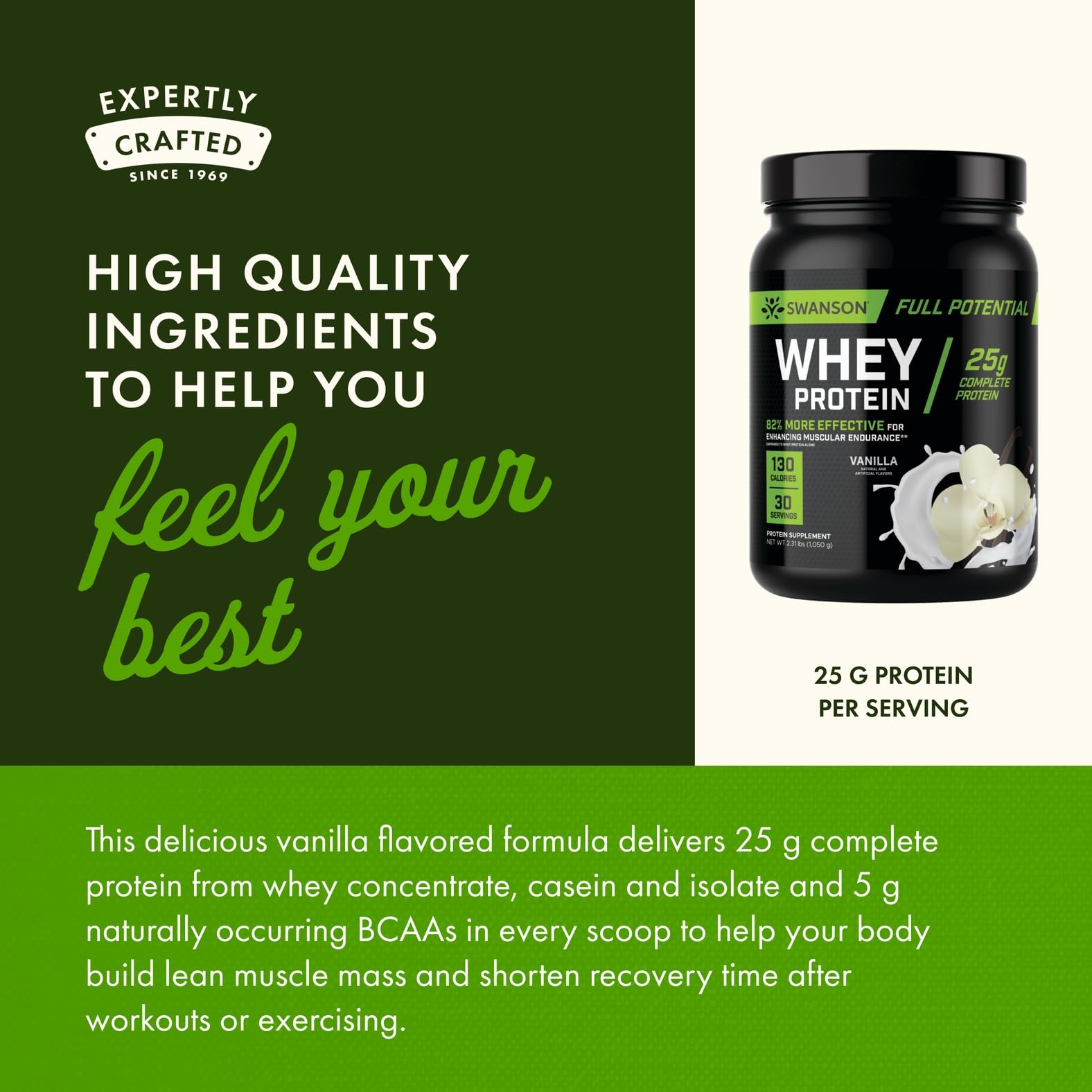 Velositol ingredient highlighted on Swanson protein label