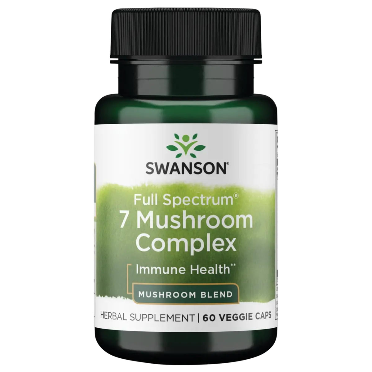 Swanson Full Spectrum 7 Mushroom Complex bottle with 60 vegetarian capsules