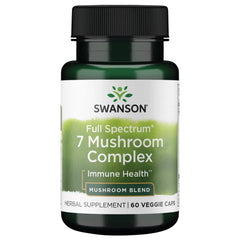 Swanson Full Spectrum 7 Mushroom Complex bottle with 60 vegetarian capsules