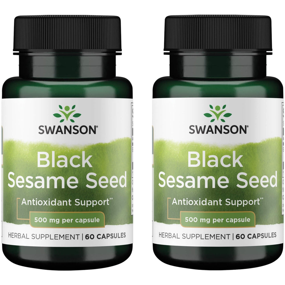 Swanson Full Spectrum Black Sesame Seed 500 mg, 60 capsules, 2-pack bottle