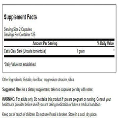 Close-up of Cat's Claw capsules