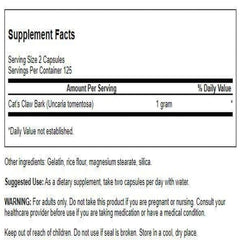 Close-up of Swanson Cat's Claw capsules