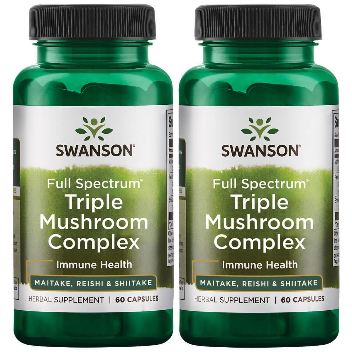 Swanson Full Spectrum Triple Mushroom Complex 60 Capsules (2 Pack) bottle
