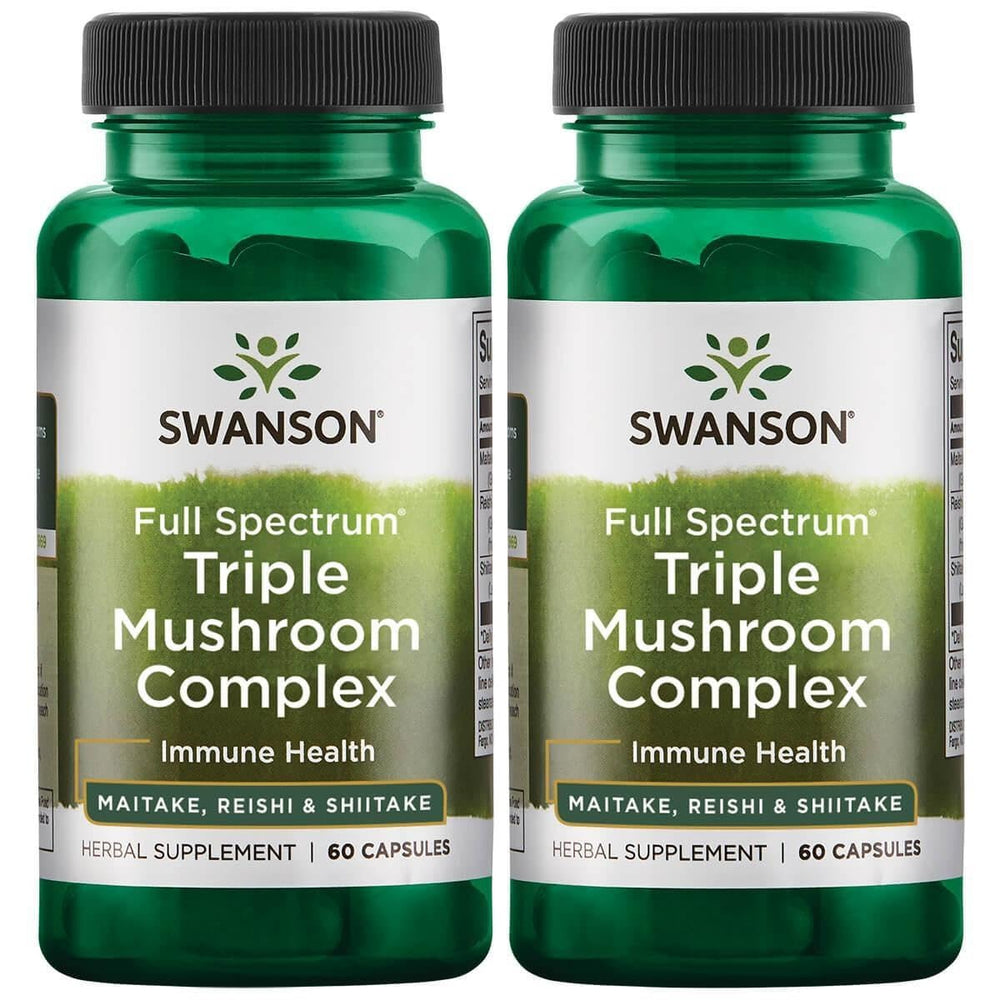 Swanson Full Spectrum Triple Mushroom Complex 60 Capsules (2 Pack) bottle