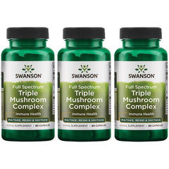 Bottle of Swanson Full Spectrum Triple Mushroom Complex - 60 Capsules, 3 Pack