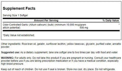 Close-up of Swanson Garlic 500 mg 60 Softgels bottle