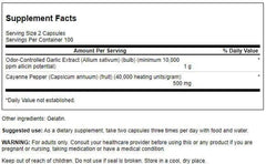 Swanson Garlic with Cayenne bottle side view