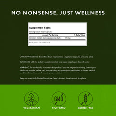 Close-up of Swanson Genistein label with 125 mg per capsule