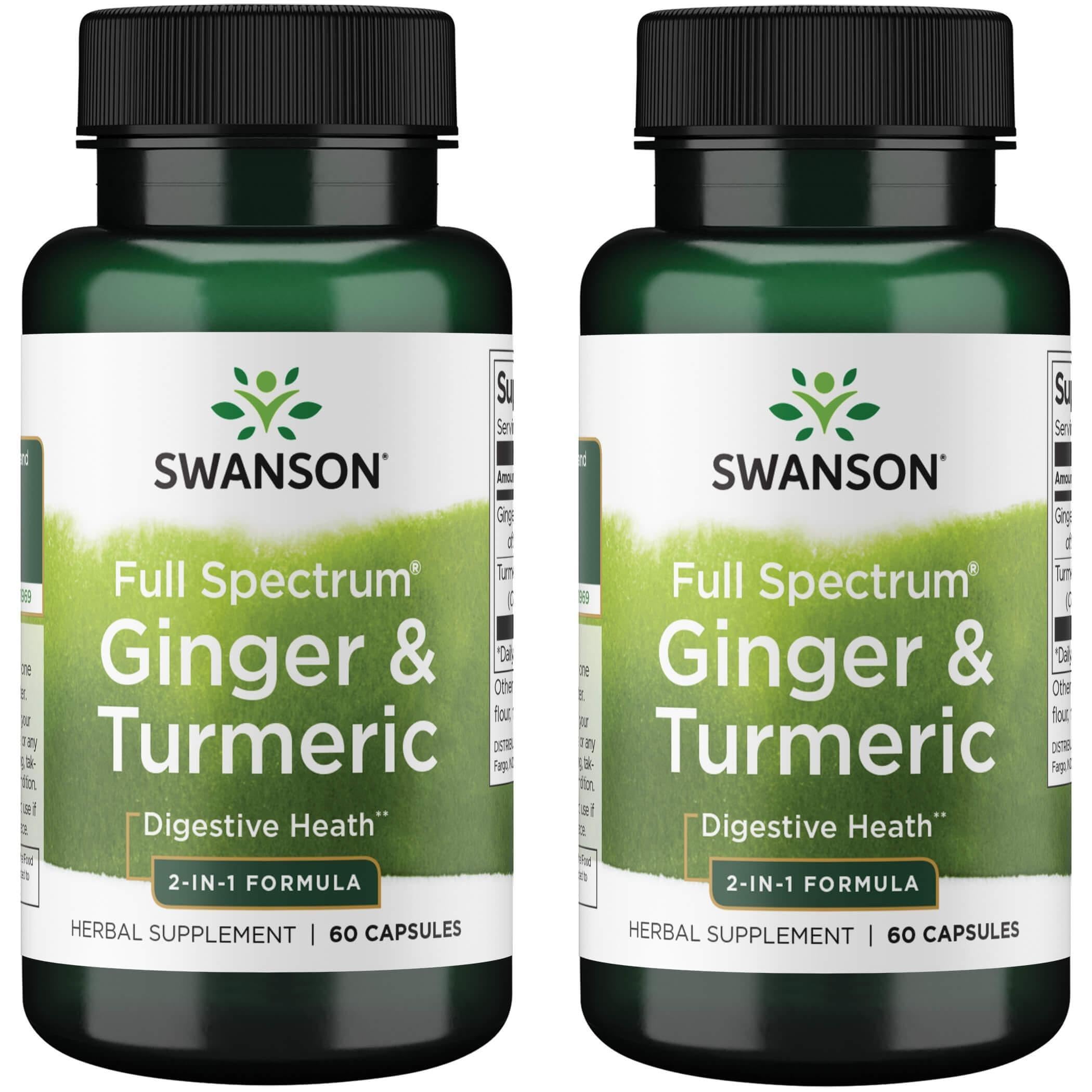 Swanson Full Spectrum Ginger & Turmeric 60 Capsules (2 Pack)