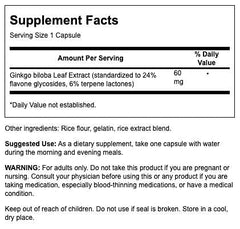 Close-up of Swanson Ginkgo Biloba 240 capsules inside the bottle