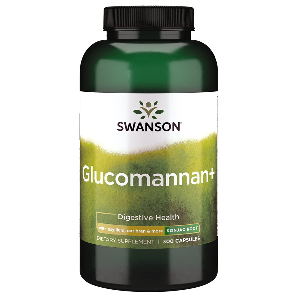 Swanson Glucomannan+ 300 Capsules bottle label