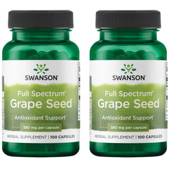 Two-bottle Swanson Grape Seed OPCs supplement, 380 mg per capsule, 100 capsules per bottle