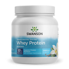 Swanson Grass-Fed Vanilla Whey Protein Powder with Aminogen, 14.8 oz (420 g)
