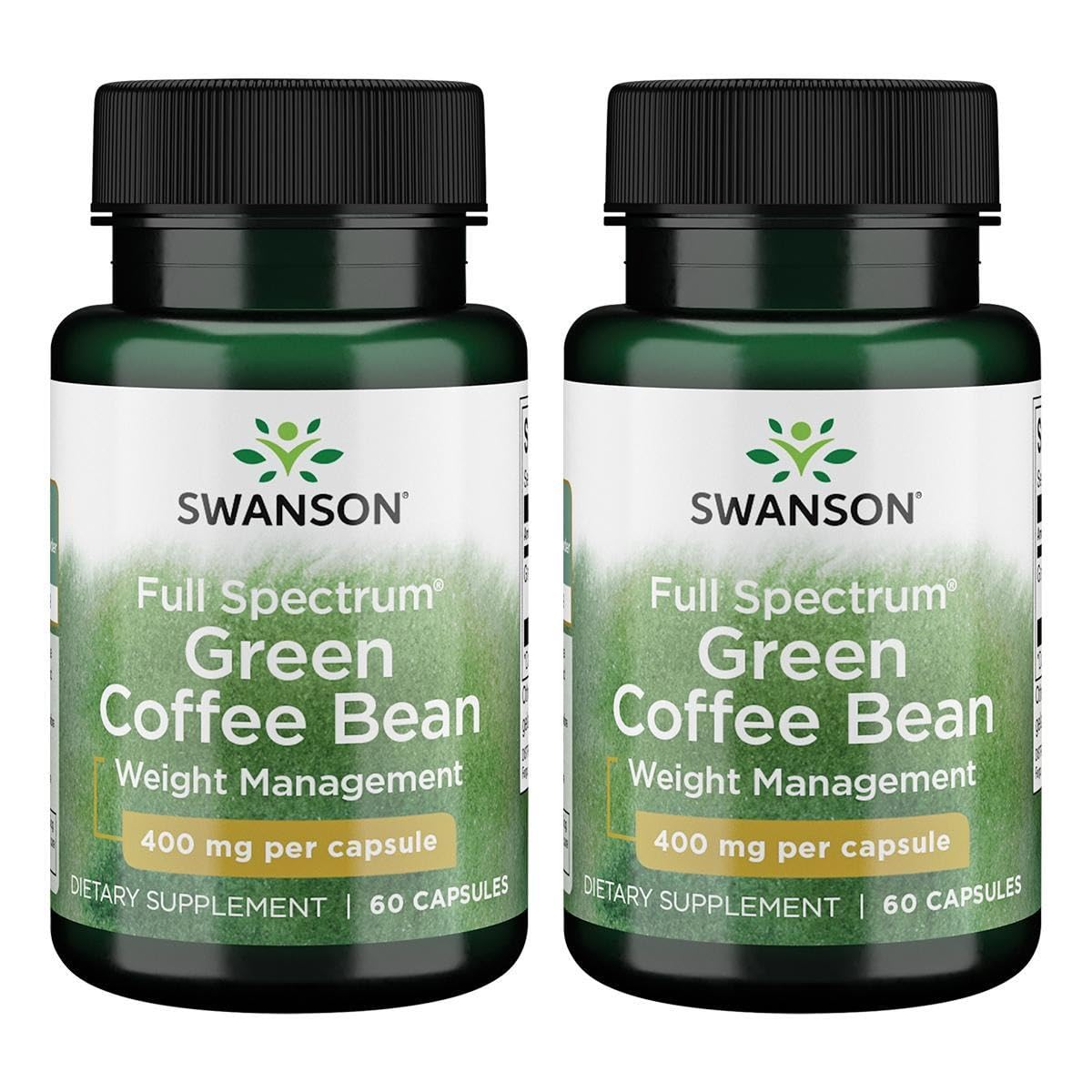 Swanson Full Spectrum Green Coffee Bean 400 mg – 60 Capsules (2 Pack)