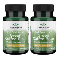 Swanson Full Spectrum Green Coffee Bean 400 mg – 60 Capsules (2 Pack)